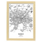 Poster con mapa de Munich - Alemania. Láminas de ciudades de Alemania con mares y ríos en color negro.-Artwork-Nacnic-A3-Marco Madera clara-Nacnic Estudio SL