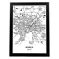 Poster con mapa de Munich - Alemania. Láminas de ciudades de Alemania con mares y ríos en color negro.-Artwork-Nacnic-A3-Marco Negro-Nacnic Estudio SL