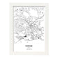 Poster con mapa de Nairobi - Kenia. Láminas de ciudades de África con mares y ríos en color negro.-Artwork-Nacnic-A3-Marco Blanco-Nacnic Estudio SL