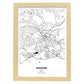 Poster con mapa de Nairobi - Kenia. Láminas de ciudades de África con mares y ríos en color negro.-Artwork-Nacnic-A4-Marco Madera clara-Nacnic Estudio SL