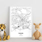 Poster con mapa de Nairobi - Kenia. Láminas de ciudades de África con mares y ríos en color negro.-Artwork-Nacnic-Nacnic Estudio SL