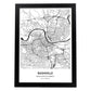 Poster con mapa de Nashville - USA. Láminas de ciudades de Estados Unidos con mares y ríos en color negro.-Artwork-Nacnic-A3-Marco Negro-Nacnic Estudio SL