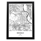 Poster con mapa de New Delhi - India. Láminas de ciudades de Asia con mares y ríos en color negro.-Artwork-Nacnic-A3-Marco Negro-Nacnic Estudio SL