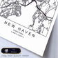 Poster con mapa de New Haven. Lámina de Estados Unidos, con imágenes de mapas y carreteras-Artwork-Nacnic-Nacnic Estudio SL