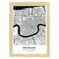 Poster con mapa de New Orleans - USA. Láminas de ciudades de Estados Unidos con mares y ríos en color negro.-Artwork-Nacnic-A4-Marco Madera clara-Nacnic Estudio SL