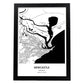 Poster con mapa de Newcastle - Australia. Láminas de ciudades de Australia con mares y ríos en color negro.-Artwork-Nacnic-A3-Marco Negro-Nacnic Estudio SL