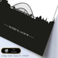 Poster con mapa de Newcastle - Inglaterra. Láminas con Skyline de ciudades de Inglaterra e Irlanda con sombra negra.-Artwork-Nacnic-Nacnic Estudio SL