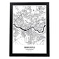 Poster con mapa de NewCastle - Reino Unido. Láminas de ciudades de Reino Unido con mares y ríos en color negro.-Artwork-Nacnic-A3-Marco Negro-Nacnic Estudio SL