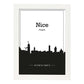 Poster con mapa de Nice - Francia. Láminas con Skyline de ciudades de Francia con sombra negra.-Artwork-Nacnic-A3-Marco Blanco-Nacnic Estudio SL