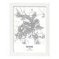 Poster con mapa de Nicosia - Chipre. Láminas de ciudades de Europa con mares y ríos en color negro.-Artwork-Nacnic-A3-Marco Blanco-Nacnic Estudio SL