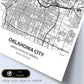 Poster con mapa de Oklahoma City - USA. Láminas de ciudades de Estados Unidos con mares y ríos en color negro.-Artwork-Nacnic-Nacnic Estudio SL