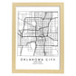 Poster con mapa de Oklahoma. Lámina de Estados Unidos, con imágenes de mapas y carreteras-Artwork-Nacnic-A3-Marco Madera clara-Nacnic Estudio SL