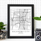 Poster con mapa de Oklahoma. Lámina de Estados Unidos, con imágenes de mapas y carreteras-Artwork-Nacnic-Nacnic Estudio SL