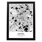 Poster con mapa de Orlando - USA. Láminas de ciudades de Estados Unidos con mares y ríos en color negro.-Artwork-Nacnic-A3-Marco Negro-Nacnic Estudio SL