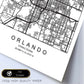 Poster con mapa de Orlando. Lámina de Estados Unidos, con imágenes de mapas y carreteras-Artwork-Nacnic-Nacnic Estudio SL