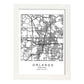 Poster con mapa de Orlando. Lámina de Estados Unidos, con imágenes de mapas y carreteras-Artwork-Nacnic-A3-Marco Blanco-Nacnic Estudio SL