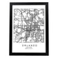 Poster con mapa de Orlando. Lámina de Estados Unidos, con imágenes de mapas y carreteras-Artwork-Nacnic-A4-Marco Negro-Nacnic Estudio SL