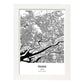 Poster con mapa de Osaka - Japon. Láminas de ciudades de Asia con mares y ríos en color negro.-Artwork-Nacnic-A3-Marco Blanco-Nacnic Estudio SL
