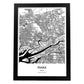 Poster con mapa de Osaka - Japon. Láminas de ciudades de Asia con mares y ríos en color negro.-Artwork-Nacnic-A4-Marco Negro-Nacnic Estudio SL