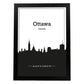 Poster con mapa de Ottawa - Canada. Láminas con Skyline de ciudades de Estados Unidos, Canada, Mexico con sombra negra.-Artwork-Nacnic-A3-Marco Negro-Nacnic Estudio SL