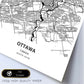 Poster con mapa de Ottawa - Canada. Láminas de ciudades de Canada con mares y ríos en color negro.-Artwork-Nacnic-Nacnic Estudio SL
