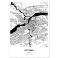 Poster con mapa de Ottawa - Canada. Láminas de ciudades de Canada con mares y ríos en color negro.-Artwork-Nacnic-A4-Sin marco-Nacnic Estudio SL