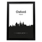 Poster con mapa de Oxford - Inglaterra. Láminas con Skyline de ciudades de Inglaterra e Irlanda con sombra negra.-Artwork-Nacnic-A4-Marco Negro-Nacnic Estudio SL