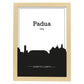 Poster con mapa de Padua - Italia. Láminas con Skyline de ciudades de Italia con sombra negra.-Artwork-Nacnic-A3-Marco Madera clara-Nacnic Estudio SL
