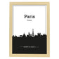Poster con mapa de Paris - Francia. Láminas con Skyline de ciudades de Francia con sombra negra.-Artwork-Nacnic-A3-Marco Madera clara-Nacnic Estudio SL