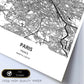 Poster con mapa de Paris - Francia. Láminas de ciudades de Francia con mares y ríos en color negro.-Artwork-Nacnic-Nacnic Estudio SL