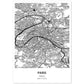Poster con mapa de Paris - Francia. Láminas de ciudades de Francia con mares y ríos en color negro.-Artwork-Nacnic-A4-Sin marco-Nacnic Estudio SL