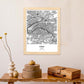 Poster con mapa de Paris - Francia. Láminas de ciudades de Francia con mares y ríos en color negro.-Artwork-Nacnic-Nacnic Estudio SL