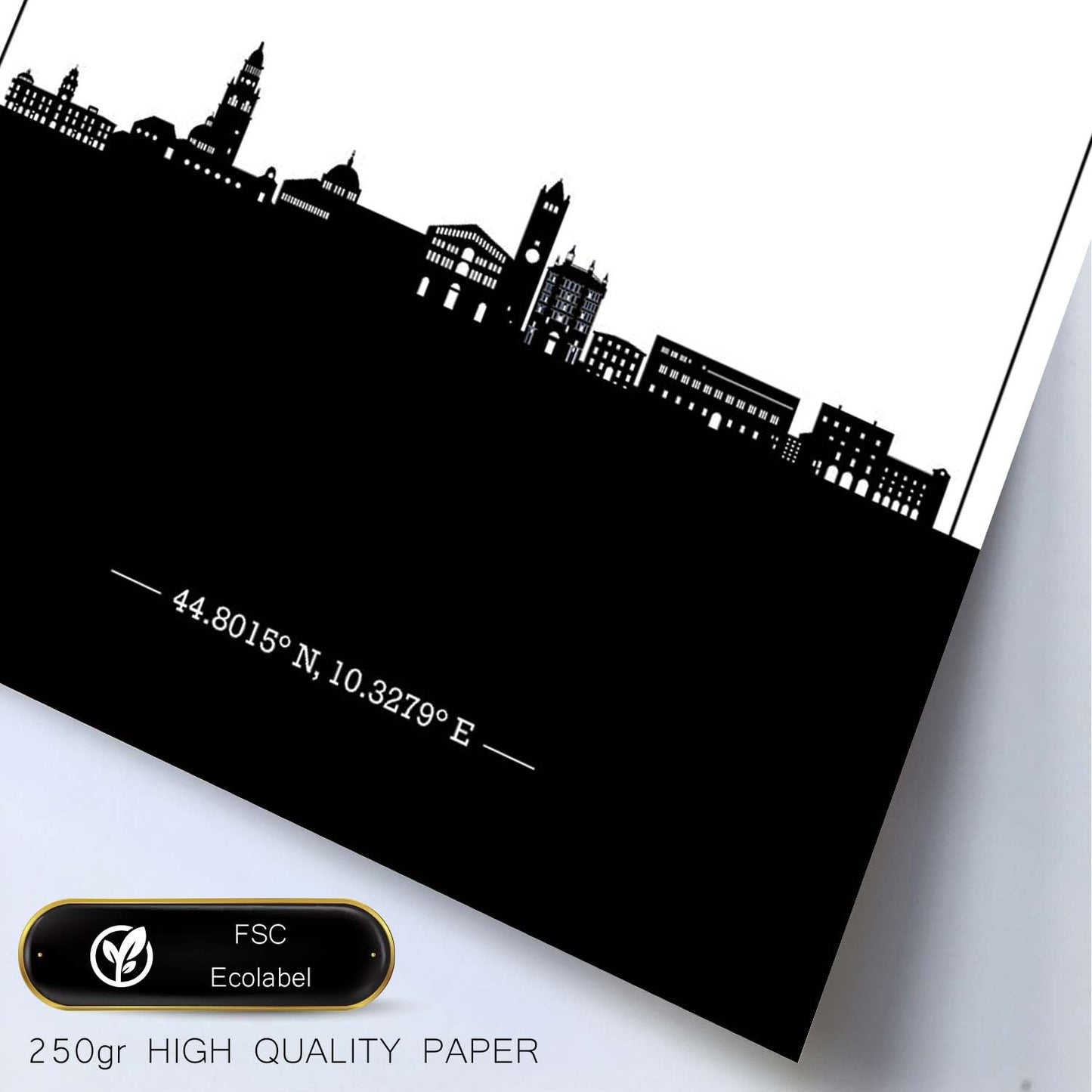 Poster con mapa de Parma - Italia. Láminas con Skyline de ciudades de Italia con sombra negra.-Artwork-Nacnic-Nacnic Estudio SL