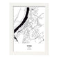 Poster con mapa de Perm - Rusia. Láminas de ciudades de Asia con mares y ríos en color negro.-Artwork-Nacnic-A3-Marco Blanco-Nacnic Estudio SL