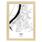 Poster con mapa de Perm - Rusia. Láminas de ciudades de Asia con mares y ríos en color negro.-Artwork-Nacnic-A4-Marco Madera clara-Nacnic Estudio SL