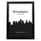 Poster con mapa de Philadelphia - USA. Láminas con Skyline de ciudades de Estados Unidos, Canada, Mexico con sombra negra.-Artwork-Nacnic-A3-Marco Negro-Nacnic Estudio SL