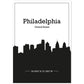 Poster con mapa de Philadelphia - USA. Láminas con Skyline de ciudades de Estados Unidos, Canada, Mexico con sombra negra.-Artwork-Nacnic-A4-Sin marco-Nacnic Estudio SL