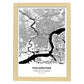 Poster con mapa de Philadelphia - USA. Láminas de ciudades de Estados Unidos con mares y ríos en color negro.-Artwork-Nacnic-A4-Marco Madera clara-Nacnic Estudio SL