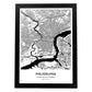 Poster con mapa de Philadelphia - USA. Láminas de ciudades de Estados Unidos con mares y ríos en color negro.-Artwork-Nacnic-A4-Marco Negro-Nacnic Estudio SL