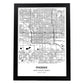 Poster con mapa de Phoenix - USA. Láminas de ciudades de Estados Unidos con mares y ríos en color negro.-Artwork-Nacnic-A4-Marco Negro-Nacnic Estudio SL