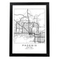 Poster con mapa de Phoenix. Lámina de Estados Unidos, con imágenes de mapas y carreteras-Artwork-Nacnic-A3-Marco Negro-Nacnic Estudio SL