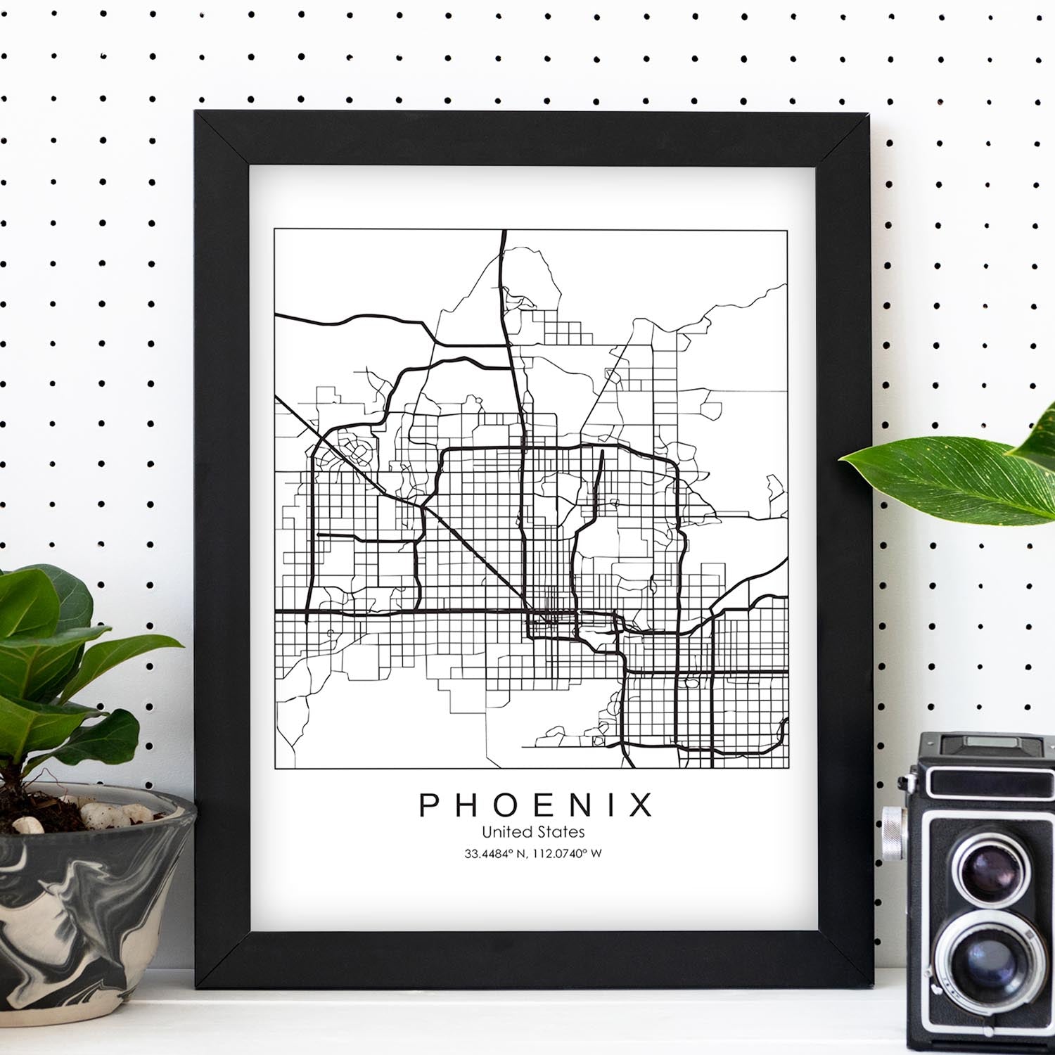 Poster con mapa de Phoenix. Lámina de Estados Unidos, con imágenes de mapas y carreteras-Artwork-Nacnic-Nacnic Estudio SL