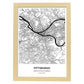 Poster con mapa de Pittsburgh - USA. Láminas de ciudades de Estados Unidos con mares y ríos en color negro.-Artwork-Nacnic-A4-Marco Madera clara-Nacnic Estudio SL