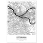 Poster con mapa de Pittsburgh - USA. Láminas de ciudades de Estados Unidos con mares y ríos en color negro.-Artwork-Nacnic-A4-Sin marco-Nacnic Estudio SL