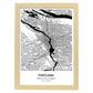 Poster con mapa de Portland - USA. Láminas de ciudades de Estados Unidos con mares y ríos en color negro.-Artwork-Nacnic-A3-Marco Madera clara-Nacnic Estudio SL