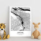 Poster con mapa de Portland - USA. Láminas de ciudades de Estados Unidos con mares y ríos en color negro.-Artwork-Nacnic-Nacnic Estudio SL