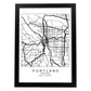 Poster con mapa de Portland. Lámina de Estados Unidos, con imágenes de mapas y carreteras-Artwork-Nacnic-A3-Marco Negro-Nacnic Estudio SL