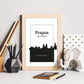 Poster con mapa de Prague - Republica Checa. Láminas con Skyline de ciudades de Europa con sombra negra.-Artwork-Nacnic-Nacnic Estudio SL