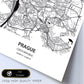Poster con mapa de Prague - Republica Checa. Láminas de ciudades de Europa con mares y ríos en color negro.-Artwork-Nacnic-Nacnic Estudio SL