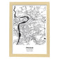 Poster con mapa de Prague - Republica Checa. Láminas de ciudades de Europa con mares y ríos en color negro.-Artwork-Nacnic-A3-Marco Madera clara-Nacnic Estudio SL